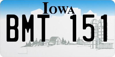IA license plate BMT151