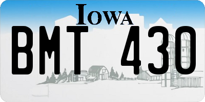 IA license plate BMT430