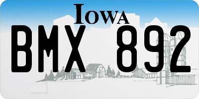 IA license plate BMX892