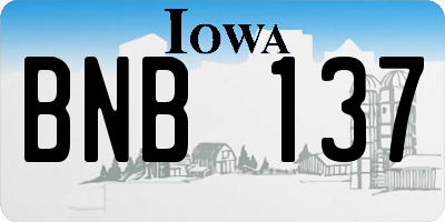 IA license plate BNB137