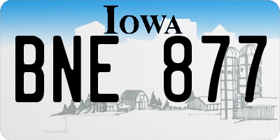 IA license plate BNE877