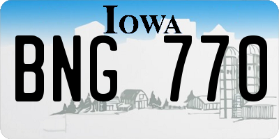 IA license plate BNG770