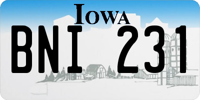 IA license plate BNI231