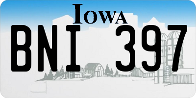 IA license plate BNI397