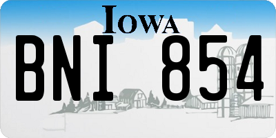 IA license plate BNI854