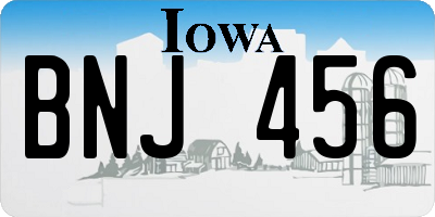 IA license plate BNJ456