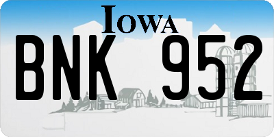 IA license plate BNK952