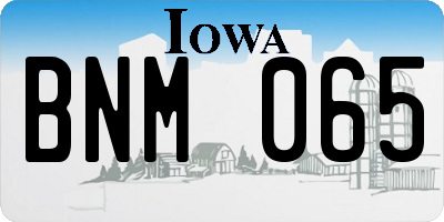 IA license plate BNM065