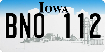 IA license plate BNO112
