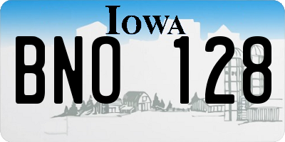 IA license plate BNO128