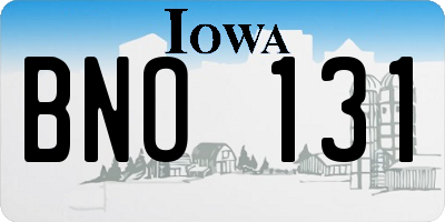 IA license plate BNO131