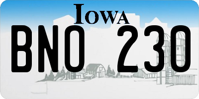 IA license plate BNO230