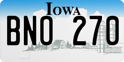 IA license plate BNO270