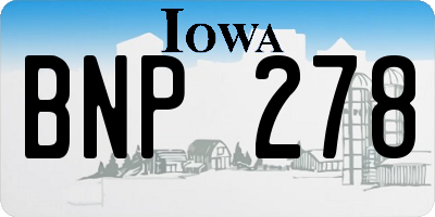 IA license plate BNP278