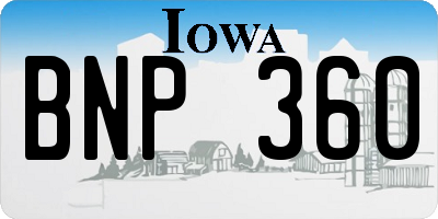 IA license plate BNP360