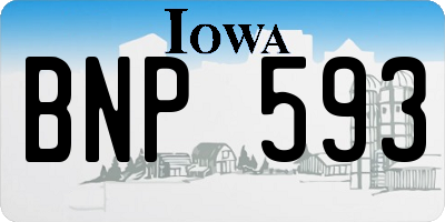 IA license plate BNP593