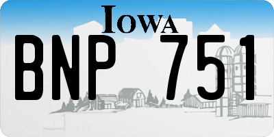 IA license plate BNP751