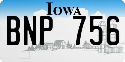 IA license plate BNP756