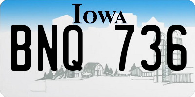 IA license plate BNQ736