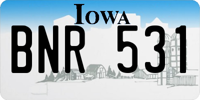 IA license plate BNR531