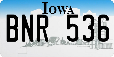 IA license plate BNR536