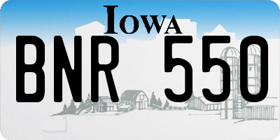 IA license plate BNR550