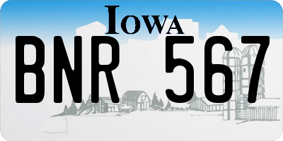 IA license plate BNR567
