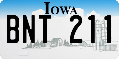 IA license plate BNT211