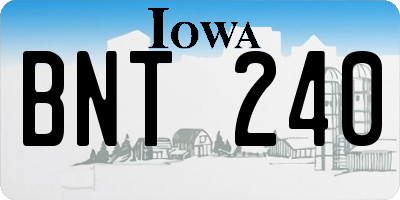 IA license plate BNT240
