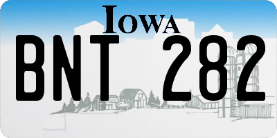 IA license plate BNT282
