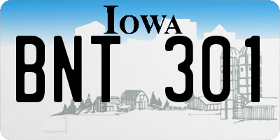 IA license plate BNT301