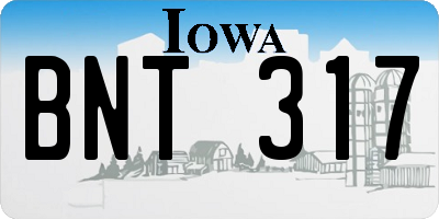 IA license plate BNT317