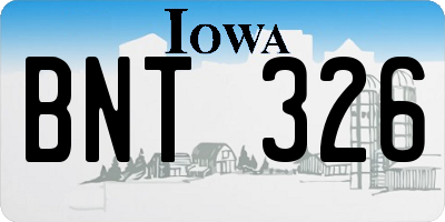 IA license plate BNT326