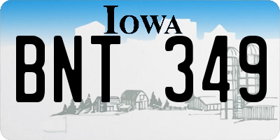 IA license plate BNT349