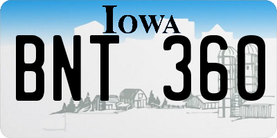 IA license plate BNT360