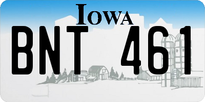 IA license plate BNT461