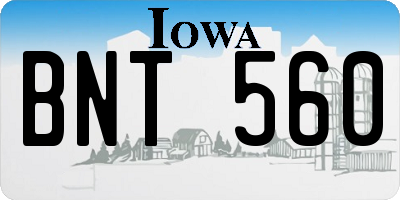IA license plate BNT560