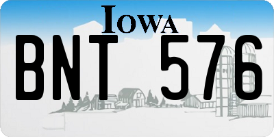 IA license plate BNT576