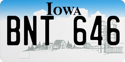 IA license plate BNT646