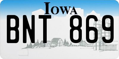 IA license plate BNT869
