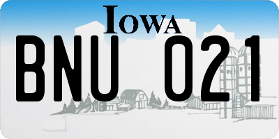 IA license plate BNU021