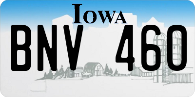 IA license plate BNV460