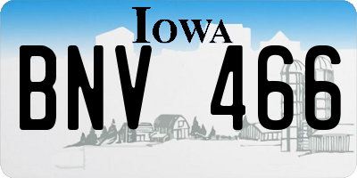 IA license plate BNV466