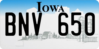 IA license plate BNV650