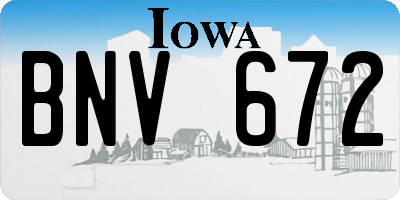 IA license plate BNV672