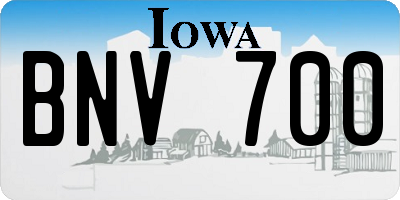 IA license plate BNV700