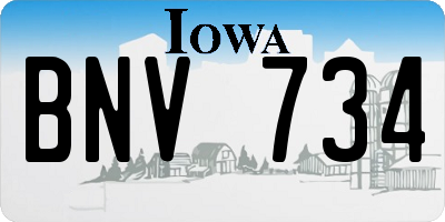 IA license plate BNV734
