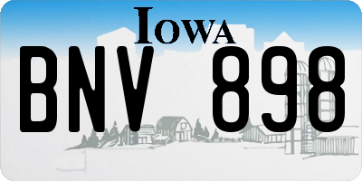 IA license plate BNV898