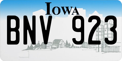IA license plate BNV923