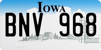 IA license plate BNV968